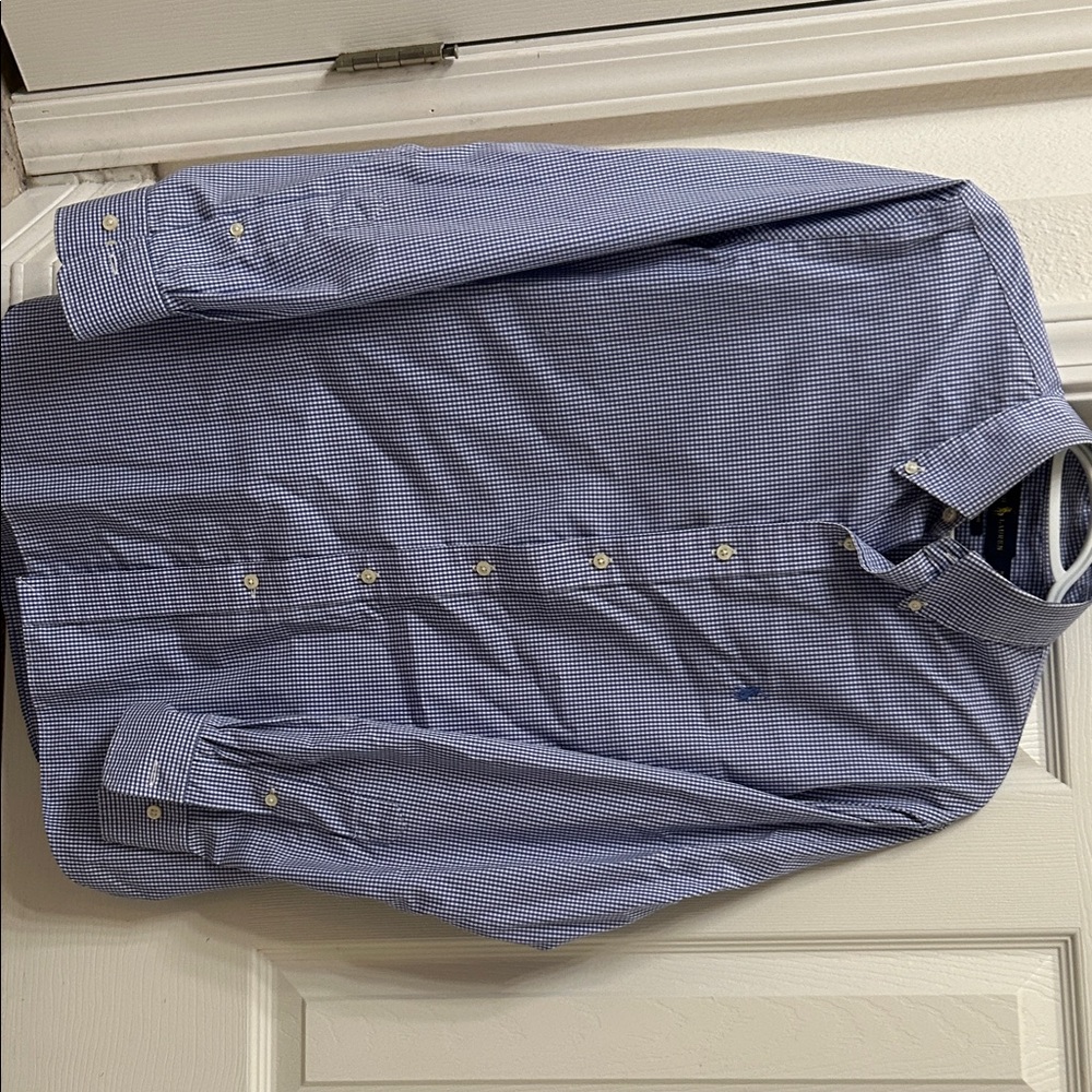 Ralph Lauren Blue Checkered Dress Shirt